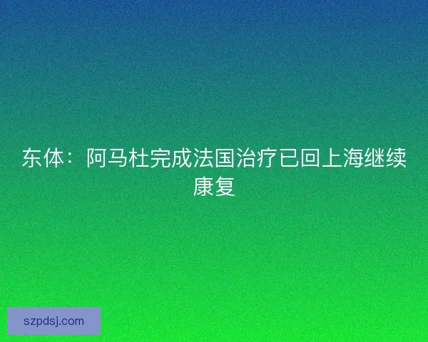 东体：阿马杜完成法国治疗已回上海继续康复